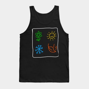 Cute Four Seasons Character Tank Top